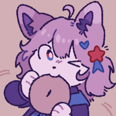 My illustrated purple cat avatar